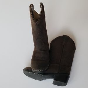 Old West Dark Brown Round Toe 8.5 Boots